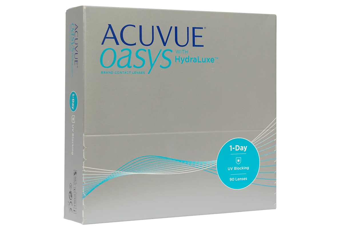 Линзы acuvue oasys hydraluxe 90 шт. Акувью Оазис однодневные.